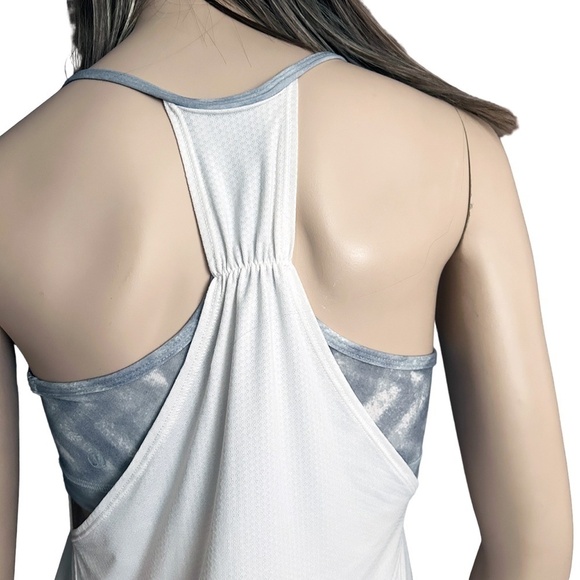 lululemon No Limits Tank Top Fitness Activewear Grey White Racerback Sports Bra - Picture 8 of 14